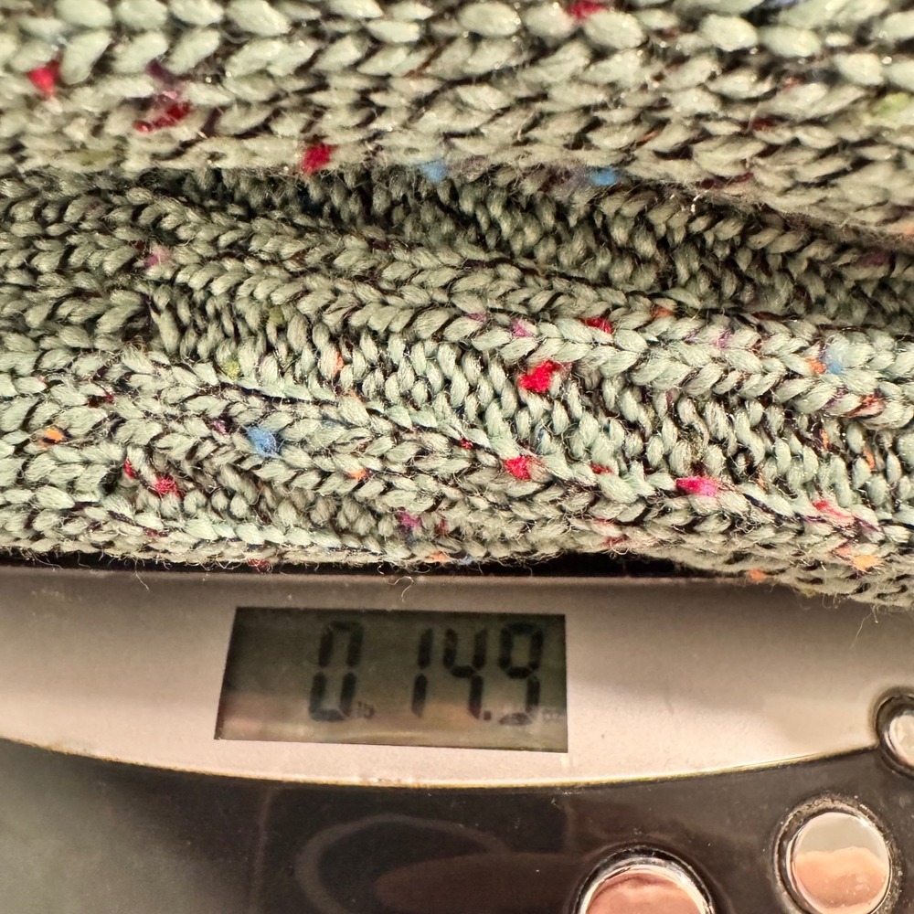 Dressbarn Pullover Womens 1X Green 3/4 Sleeve Marled Confetti V-Neck Sweater - Picture 10 of 10